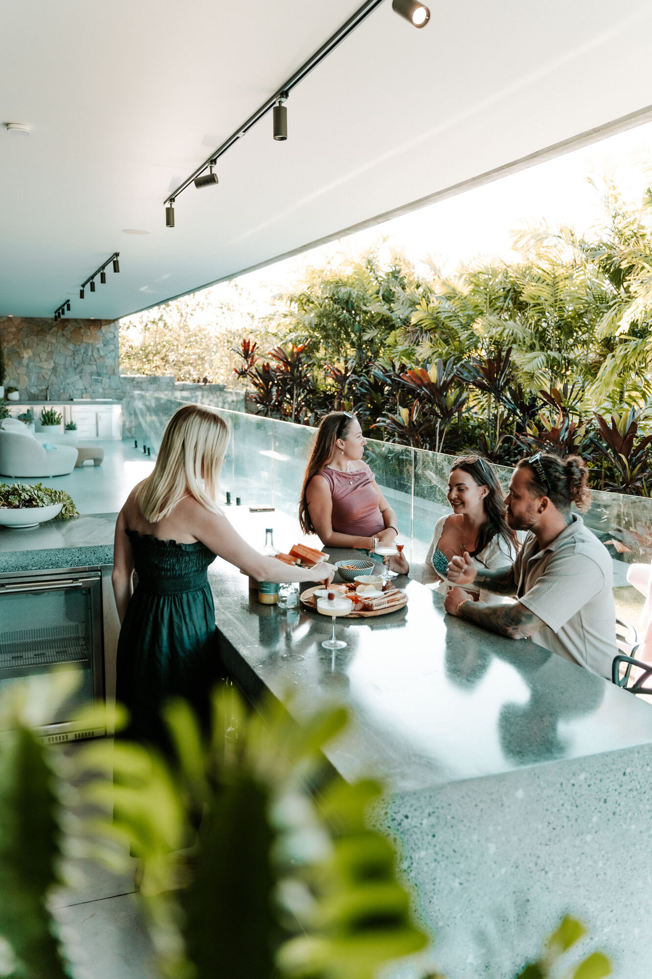 A celebration gathering at Mana Beach House