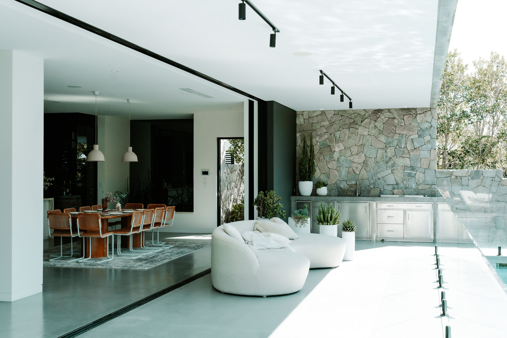 The House — Open-plan living, Mana Beach House